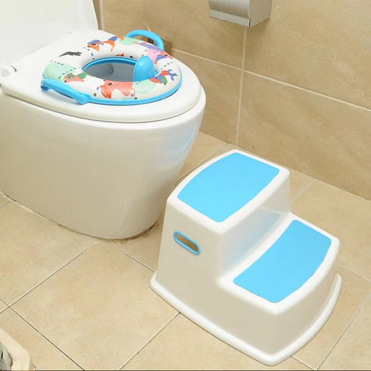 Thicken Kids 2-Step Stool Anti-Slip Toddler Stool for Toilet Potty Bathroom Kitchen in Stock